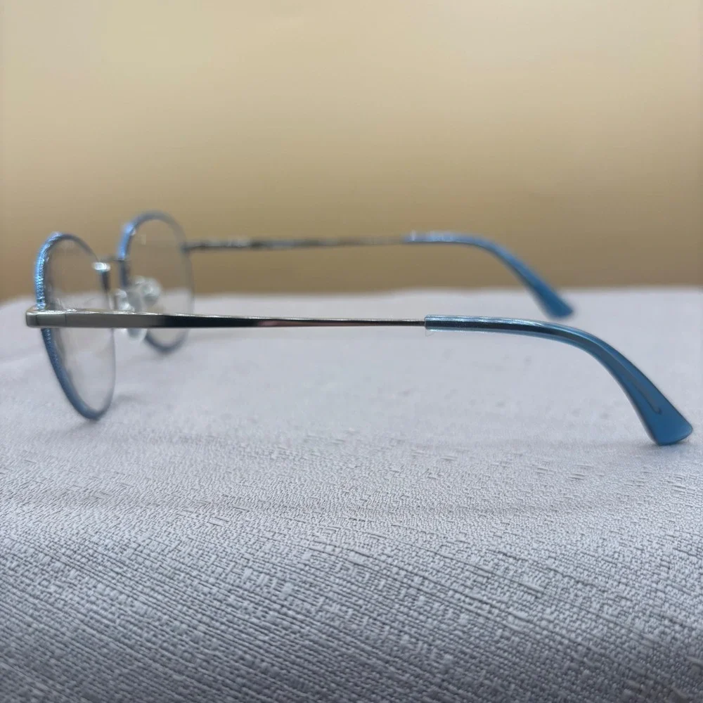 Superflex Kids SFK-238 Blue Glitter Silver Round Eyeglasses Frames 46-19-130